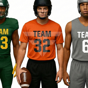 Conjunto de camiseta de fútbol americano de EE. UU., tela de malla premium, unisex, talla adulta, manga corta, ropa de fútbol americano - Product Image 3