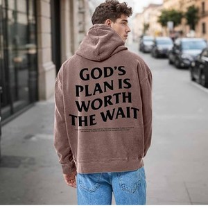 Sweat à capuche chrétien en molleton de coton premium avec broderie « Dieu Bénit la Foi », personnalisable, vente en gros directe usine - Product Image 3