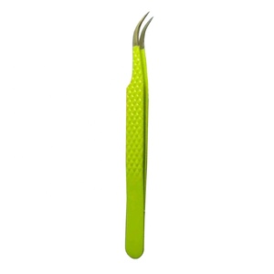 Pince à épiler royale de haute qualité, marque privée, en acier inoxydable, pour extensions de cils, avec pointe en fibre pour la préhension des cils - Product Image 1