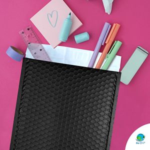 Confezione da 350 Buste Imbottite Metallizzate Nere 6,5 X 9 Pollici, Chiusura Autosigillante Opaca in Polietilene - Product Image 6