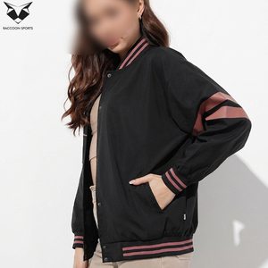 Nouvelle Arrivée Veste universitaire pour femme OEM ODM, couleur unie, bordure contrastante, manches longues, col boutonné, coupe classique, pour l'automne - Product Image 6