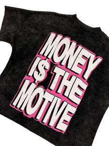 T-shirt noir surdimensionné Digga Creations, streetwear unisexe, jersey de coton, imprimé sur le devant et le dos, logo, col rond, manches régulières - Product Image 6