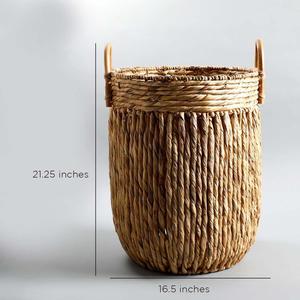 Best Price 2026 Eco-friendly Vietnam Water Hyacinth Basket Durable Space-<b>saving</b> for Home Organization Kitchen Storage Decor - Product Image 4