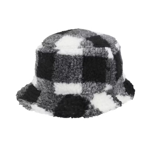 Sombrero de Pescador Personalizado de Felpa con Diseño de Tablero de Ajedrez, Cálido para Invierno, Suave y Grueso, para Viajes y Deportes al Aire Libre - Product Image 3