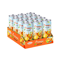 Fruit & groentesap OEM/ODM 250ml slanke blik sinaasappelsap met vruchtvlees Private Label sap met echt vruchtvlees
