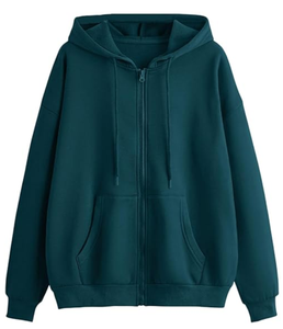 Sweat à capuche zippé streetwear surdimensionné pour homme, impression et broderie de logo personnalisés, 100% coton, service OEM ODM disponible - Product Image 1