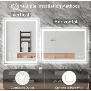 Specchio LED 28x36 Pollici con RGB a Tripla Temperatura di Colore, Pulsante Smart Touch, Cornice in Vetro Temperato per Illuminazione Soggiorno - Product Image 5