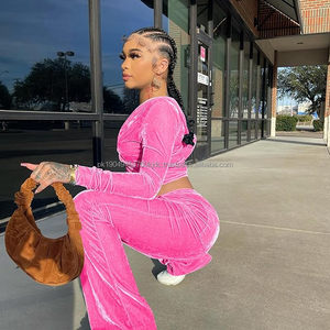 Conjuntos de Mujer 100% Algodón de Pakistán, Personalizables OEM/ODM, Conjuntos de 2 Piezas con Decoración de Encaje, Pantalones Deportivos, Traje Deportivo - Product Image 3