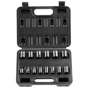 Set di chiavi a bussola a impatto da 14 pezzi, attacco da 3/8 pollici, metrico 7-20 mm, a 6 punte, in acciaio legato CrMo, con funzione esagonale, a profilo ribassato, per riparazioni auto, con numerazione facile da leggere - Product Image 2