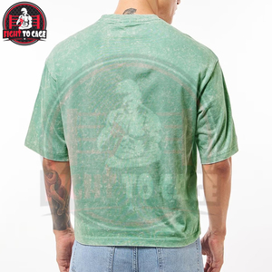 Camiseta Clásica de Manga Corta a Rayas de Corte Regular para Hombre, Estilo Urbano, para Otoño e Invierno, Uso Diario, Lavado Ácido - Product Image 3