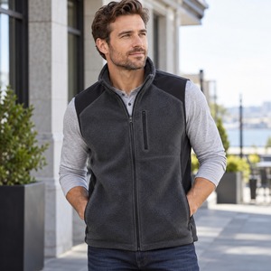 Tissu de haute qualité, doublure confortable, coupe confortable, coutures durables et design léger, gilet en polaire adapté. - Product Image 1