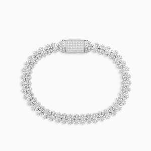 925 <b>Sterling</b> <b>Silver</b> Iced Out Cross Link <b>Bracelet</b> White Gold Plated Cubic Zirconia Hip Hop <b>Bracelet</b> for <b>Men</b> Women - Product Image 3