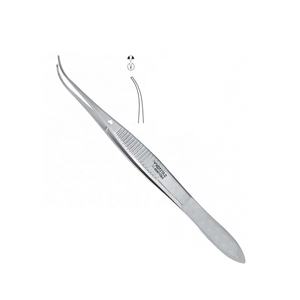 Fabricación directa de fábrica al por mayor precio IRIS FORCEPS (1x2 dientes, fórceps de apósito de acero inoxidable medio curvo quirúrgico - Product Image 1