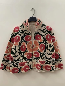 <b>Vintage</b> Inspired Suzani Embroidered Cotton <b>Bomber</b> <b>Jacket</b> with Handcrafted Artistic <b>Vintage</b> <b>Jacket</b> - Product Image 1