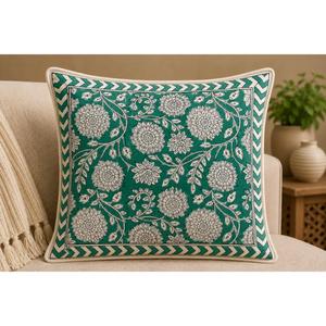 Hand Block Printed <b>Cushion</b> <b>Cover</b> Pillowcase Home Decorative Cotton <b>Cushions</b> <b>Covers</b> - Product Image 3