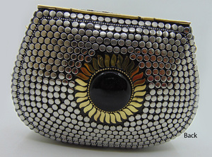 Nouvel Arrivage Sac Pochette Unisexe Géométrique en Maille Métallique et Coton avec Fermeture Éclair et Broderie pour Soirée, Mariage, Fête - Vente en Gros - Product Image 2