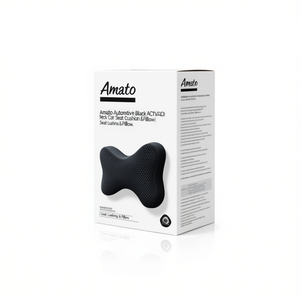 Amato Automotive Black Quilted Polyfill <b>Neck</b> Rest Car Seat <b>Cushion</b> & Pillow - Product Image 2