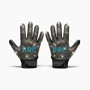New Rhinestones Football Receiver Gloves <b>Top</b> Trending American Football Gloves Manufacturer & Supplier Custom Receiver Gloves - Product Image 1