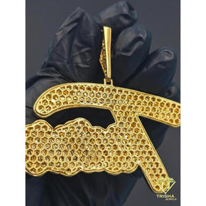 Custom " Twinn " Pendant Lab Grown Diamond Iced Out Hip Hop Necklace Lightning <b>Bolt</b> Bail Bling Chain Luxury Gift - Product Image 3