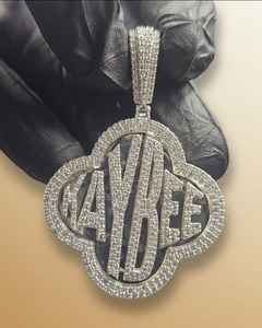 Colgante Personalizado con Iniciales, Totalmente Cubierto de Diamantes, Plata 925, Moissanita VVS, Letra Hip Hop, Chapado en Oro, para Hombre y Mujer - Product Image 2