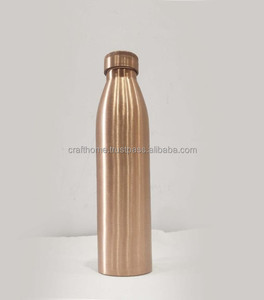 Customized 100% Pure Copper Drinkware Eco-Friendly Matte Finish <b>Water</b> <b>Bottle</b> From India Bulk <b>Metal</b> Material Drinkware Category - Product Image 3