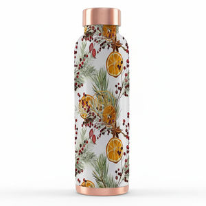 Premium 950ml cuivre métal bouteille d'eau impression personnalisée à la main étanche antibactérien hydratation cruche écologique couvercle Durable - Product Image 4