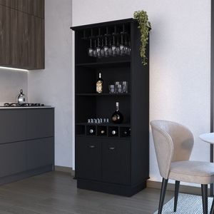 Mobile Bar Nero per Soggiorno Collezione Taholah - Product Image 3