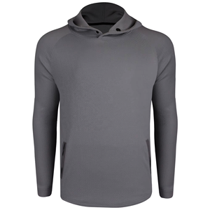 Sweat-shirt à capuche gris pour homme, manches longues, tricoté, 100% coton, avec poche, coupe classique, respirant, couleur unie, décontracté, pour l'hiver - Product Image 6