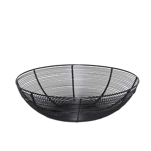 Panier à fruits en fil de fer tressé, revêtement noir en poudre - Product Image 1
