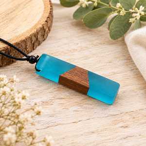 Transparent Handmade <b>Epoxy</b> Wood Pendant Necklaces for Women <b>Clear</b> <b>Resin</b> Wooden Choker Necklace Wedding Bridal Jewelry - Product Image 1