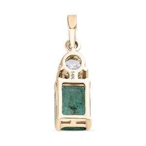 Pendentif papillon en or 14 carats avec émeraude et diamant - Product Image 5