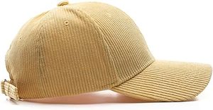 Casquette de baseball unisexe en velours côtelé, couleur unie, fermeture à boucle réglable, chapeau à 6 panneaux, style décontracté, pour adultes, à porter en toutes saisons - Product Image 2