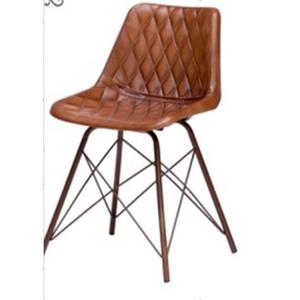 Silla de Comedor Moderna de Mediados de Siglo, Tapizada en Cuero Sintético con Patas de Metal, Muebles para el Hogar, para Apartamentos y Talleres - Product Image 5