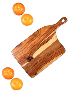 Serving Platter Medium Wood <b>Set</b> Hand Carved Platters Rimmed Edge for Serving <b>Cheese</b> Beverages - Product Image 3