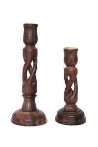 Pièces de porte-bougie en bois faites à la main, composants de chandelier en bois non finis pour la décoration intérieure DIY - Product Image 3