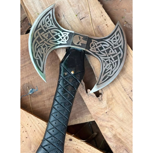 THEWIZ CRAFTS Heavy Duty Carbon Steel Outdoor Camping <b>Axe</b> Ergonomic Wooden <b>Handle</b> Bushcraft Wood Splitting Hatchet Sheath 3-Year - Product Image 5