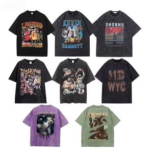 Camiseta de Alta Calidad para Hombre, 250GSM, 100% Algodón, Estilo Vintage, Lavado Ácido, Streetwear, Hip Hop, Lisa, con Logotipo Gráfico Personalizado - Product Image 6