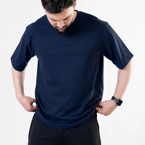 T-shirt à manches courtes en coton tricoté léger de qualité supérieure pour homme, imprimé sur mesure, couleur noire, Pro Club, écologique, séchage rapide - Product Image 4