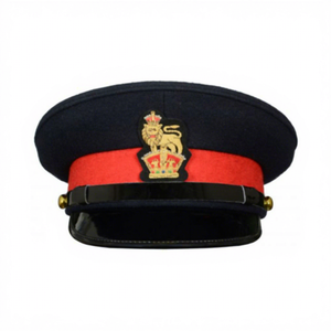Customizable Uniform Accessories Solid Color Velour Adjustable Peak Cap Visor <b>Hat</b> Black Strap Ceremonial <b>Hats</b> Unisex Wholesale - Product Image 6
