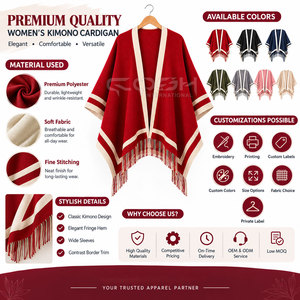 Cosh International Sorority Sisterhood Red Custom Logo Comfortable Stuff <b>Poncho</b> Sweater With Stylish Tassel 100% Acrylic - Product Image 6