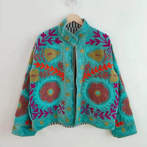 Green Velvet Suzani <b>Jacket</b> Embroidered Boho <b>Hippie</b> Coat Ethnic Winter Coat For Women Vintage Statement Wear <b>jacket</b> - Product Image 1