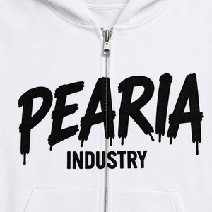 Sweat-shirt à capuche zippé blanc en molleton de coton uni, idéal pour l'hiver, avec logo personnalisé sur le devant, style streetwear décontracté - Product Image 6