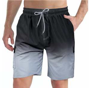Short de bain dégradé pour homme avec poches, séchage rapide, taille à cordon, décontracté, longueur courte - Product Image 6