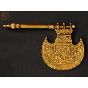 Hecho a mano 7 pulgadas latón decorativo Pankha tradicional indio decoración del hogar artículo objeto de mano hecho en La India - Product Image 1