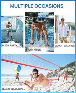 Short Cargo de Plage d'Été Confortable à Ceinture Élastique pour Hommes 100% Polyester Pantalon de Natation Décontracté Logo Personnalisé Couleur Unie Teinte - Product Image 5