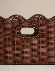 Natural Rattan Modern Geometric Eco-Friendly Scallop <b>Rectangular</b> Storage <b>Basket</b> - Product Image 6