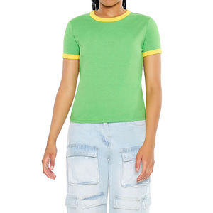 Camisetas de Mujer de Cuello Redondo, Manga Corta, Ajuste Delgado, Talla Regular, Color Personalizado, Material de Algodón Ligero, Gran Venta - Product Image 2