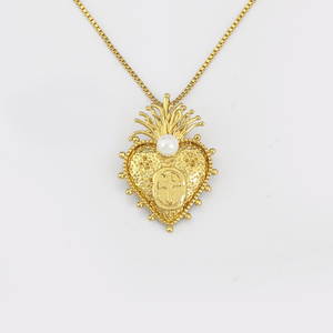 Collar Elegante QIKU al por Mayor con Circonita Cúbica, Sagrado Corazón y Estrella <span class=keywords><strong>de</strong></span> Belén, Religioso, para Mujeres, Hombres, Unisex - Product Image 4