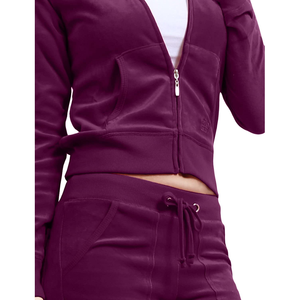 Women's Breathable Winter Tracksuit Set Custom <b>Crop</b> Top <b>Zip</b> <b>Up</b> Hoodie and Jogger Two Piece Casual Workout Outfit - Product Image 6