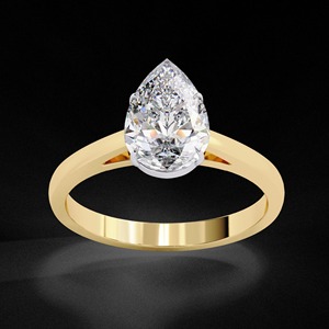 Anillo de Compromiso de Moissanita en Forma de Pera, Anillo de Plata de Ley 925, Anillo Solitario con Corte de Pera, Anillo de Boda de Moissanita - Product Image 4